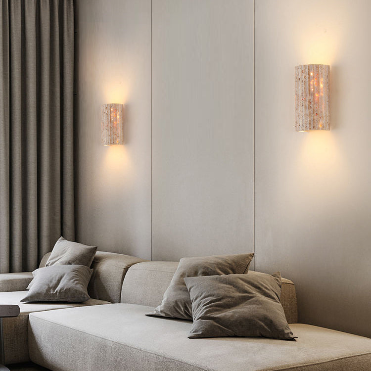 Travertine Semicircle LED Sconce
