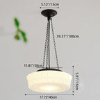 Vintage White Jade Glass Round Drum LED Ceiling Light