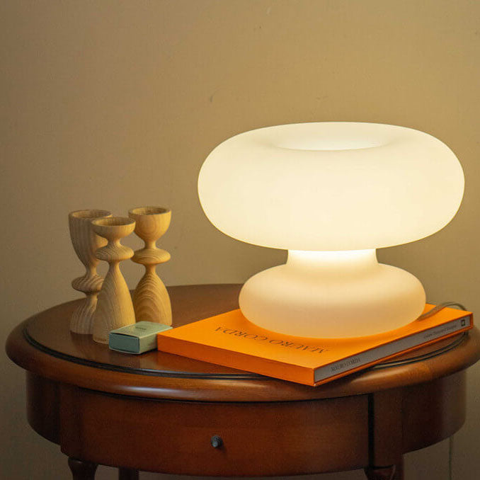 Premium Danish White Mushroom 1-Light Table Lamp