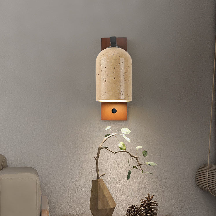 Japanese Stone Cylinder Wall Sconce