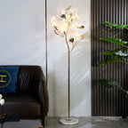 Premium Ginkgo Leaf 5-Light Floor Lamp - Nordic Acrylic & Iron Design