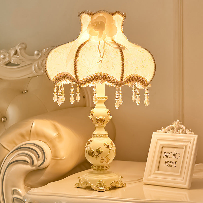 Elegant European Resin Table Lamp - 1-Light Design for Bedroom