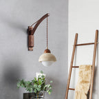 Premium Wabi-Sabi Solid Wood & Glass Wall Sconce Lamp