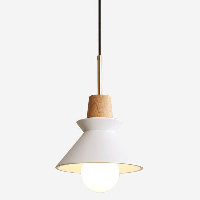 Nordic Minimalist Macaron Wood and Cement Pendant Light