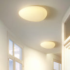 Nordic Minimalist LED Flush Mount Ceiling Light with Cobblestone Lampshade