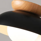 Contemporary Wrought Iron Log Bowl Semi-Flush Mount