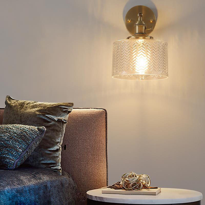 Minimalist Brass Cylinder Wall Sconce