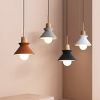 Nordic Minimalist Macaron Wood and Cement Pendant Light