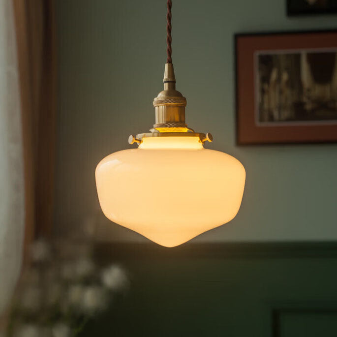 Brass and Glass Nordic Vintage Pendant Light - 1-Light
