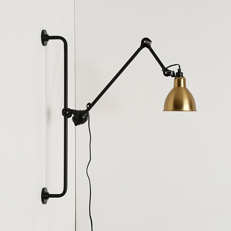 Industrial Iron Swing Arm Sconce