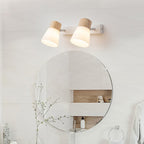 Minimalist Rubber Wood & Iron Wall Sconce