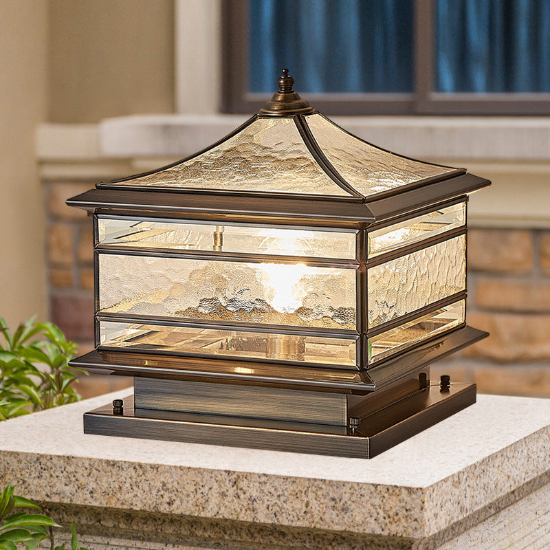 Premium European Brass and Glass Waterproof Square Pillar