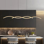 Nordic Minimalist LED Chandelier with Long Wave Design