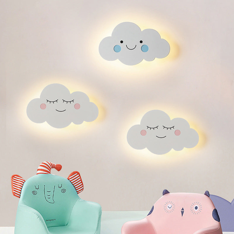 Smiley Cloud LED Kids Wall Sconce