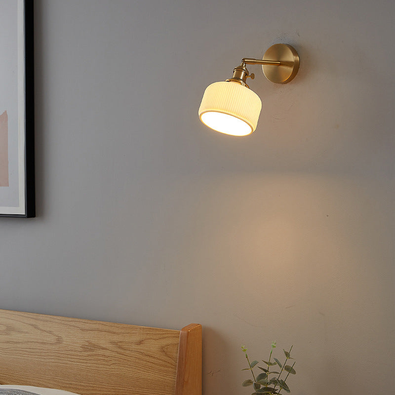 Minimalist Striped Ceramic Wall Sconce
