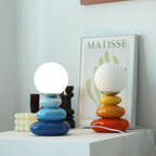 Contemporary Pebble Ceramic USB LED Table Lamp