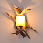 Retro Antler Glass Wall Sconce