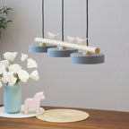 Resin Bird LED Wood Chandelier