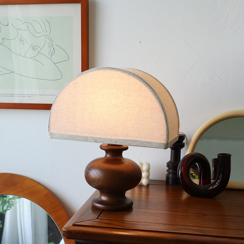 Vintage Japanese Wabi-Sabi Solid Wood Table Lamp - 1-Light