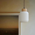 White Ceramic Cylindrical Pendant Light - Nordic Japanese Design
