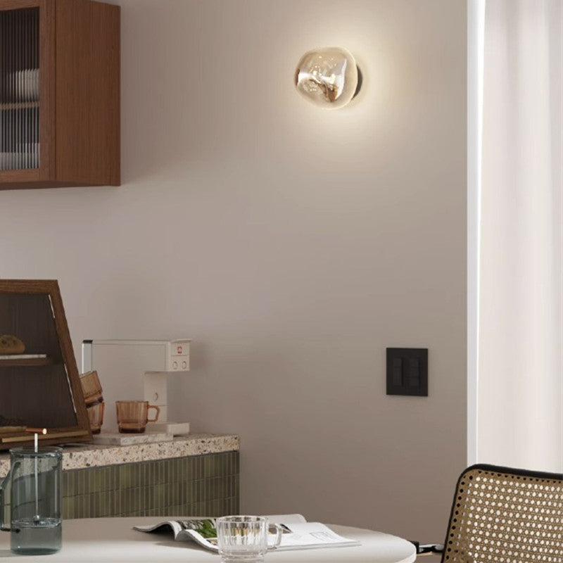 Minimalist Spherical Glass 1-Light Sconce