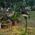 Modern Iron Crane LED Solar Waterproof Outdoor Landscape