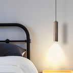 Contemporary Wood Cylinder LED Pendant Light
