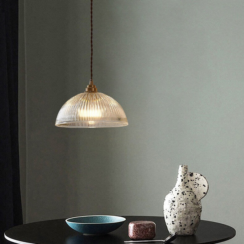 Elegant Clear Glass Dome Pendant Light with Fixture