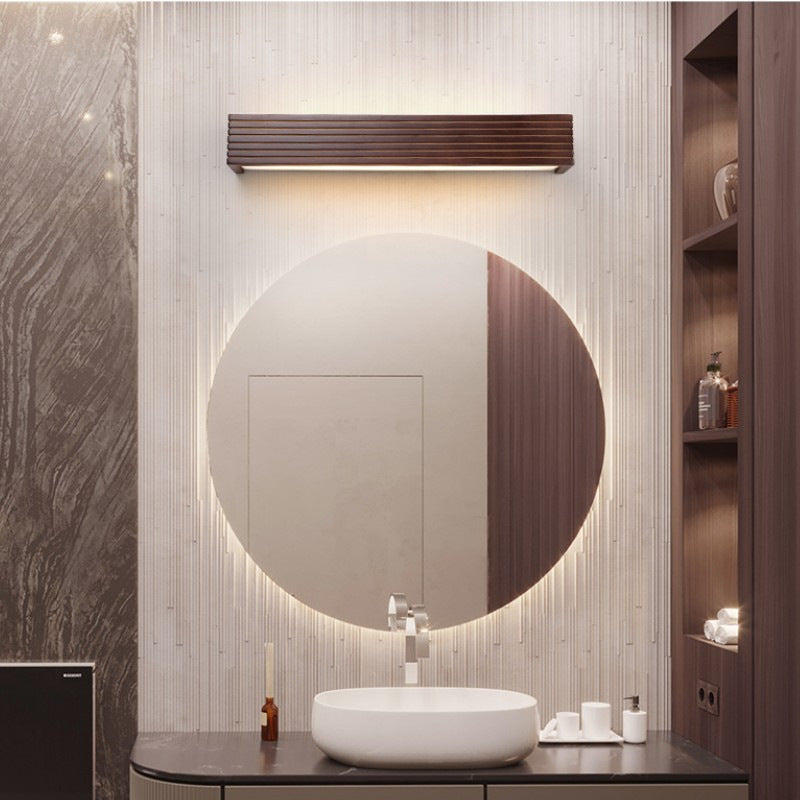 Striped Wood LED Vanity Sconce