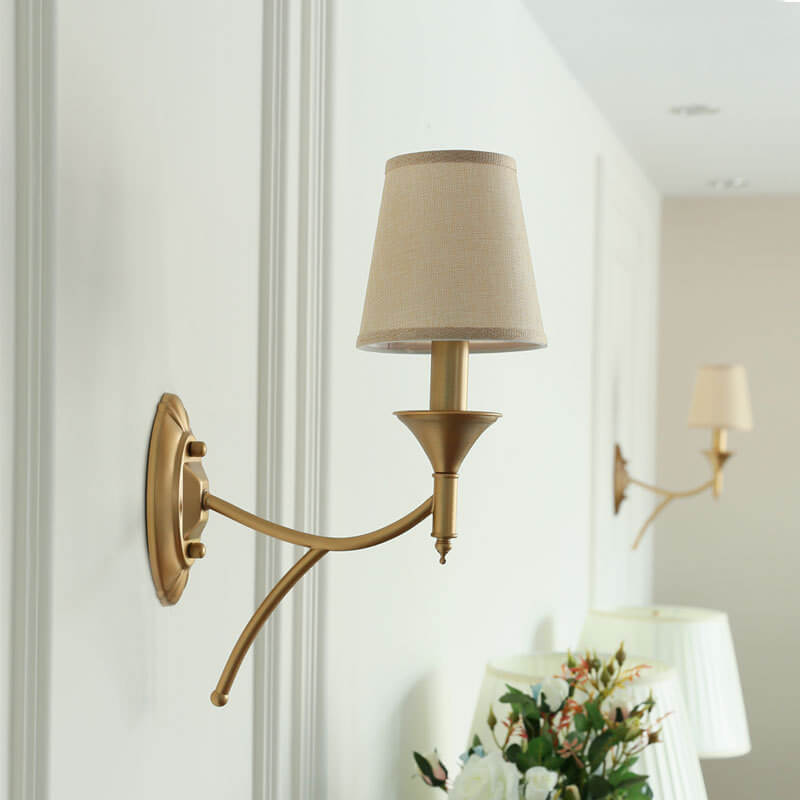 Iron & Fabric Mushroom Wall Sconce