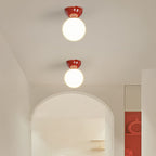 Scandinavian Iron & Glass Semi-Flush Mount Ceiling Light