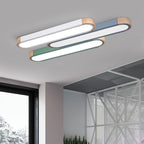 Scandinavian Long Oval Iron LED Flush Mount Ceiling Light for Bedroom