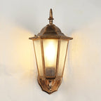 Modern Hexagonal Aluminum Outdoor Wall Sconce with Frosted