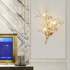 Crystal Floral Iron 3-Light Sconce
