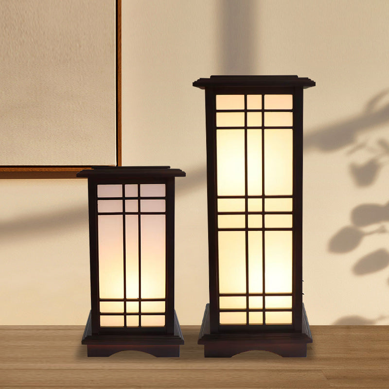 Premium Rectangular Parchment Wood Floor Lamp - 1-Light Design for Entertainment Spaces