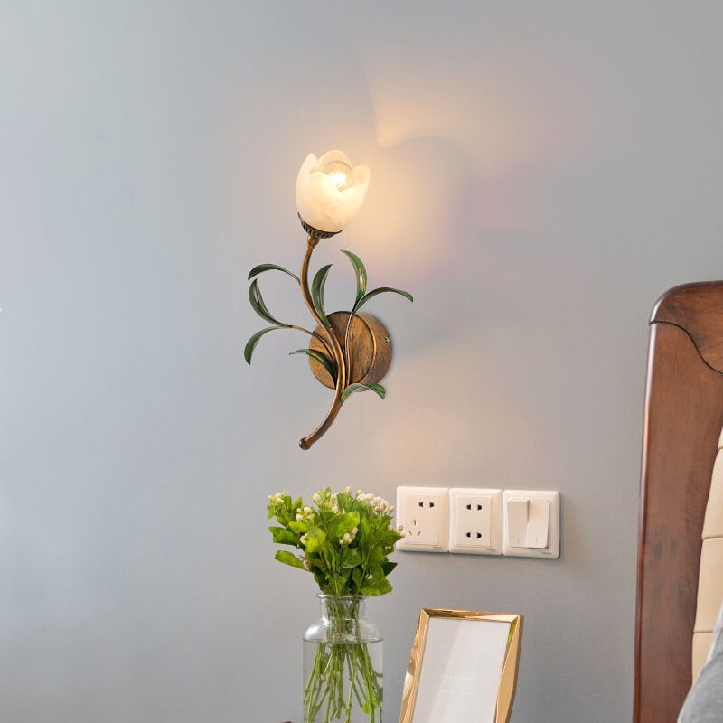 Glass Flower Wall Sconce