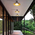 Scandinavian Carbonized Steel Waterproof Round Semi-Flush