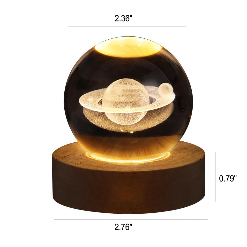 Modern Star System Crystal Ball USB LED Night Light Table Lamp for Bedroom