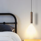 Contemporary Wood Cylinder LED Pendant Light