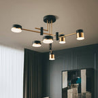 Elegant Black and Gold Semi-Flush Mount Light - 4 to 8 Bulb Design