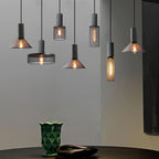 Industrial Tapered Cement Pendant Light - 1-Light Fixture for Living Room