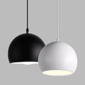 Contemporary Round Iron Pendant Light - Single Light, Solid Color