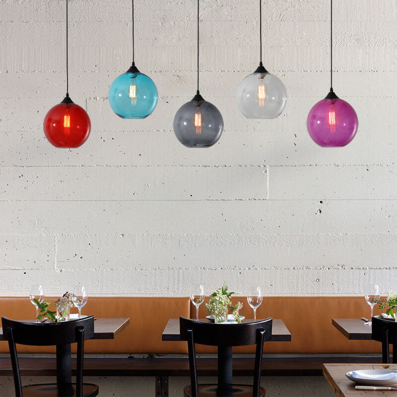 Premium Nordic Minimalist Round Glass Pendant Light - 1-Light