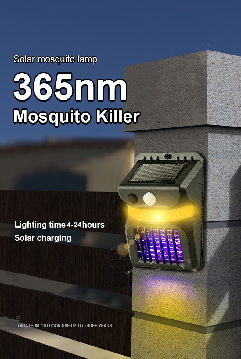 Premium Solar-Powered Mosquito Repellent Wall Sconce with Smart Sensor for Outdoor Use