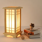 Japanese Wood and Acrylic Rectangular Floor Lamp - 1/2/3 Light Options for Bedroom