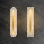 Premium Brass and Marble Oval LED Wall Sconce