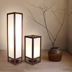 Premium Rectangular Parchment Wood Floor Lamp - 1-Light Design for Entertainment Spaces