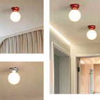 Scandinavian Iron & Glass Semi-Flush Mount Ceiling Light