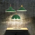 Vintage Green Iron Cone Pendant Light