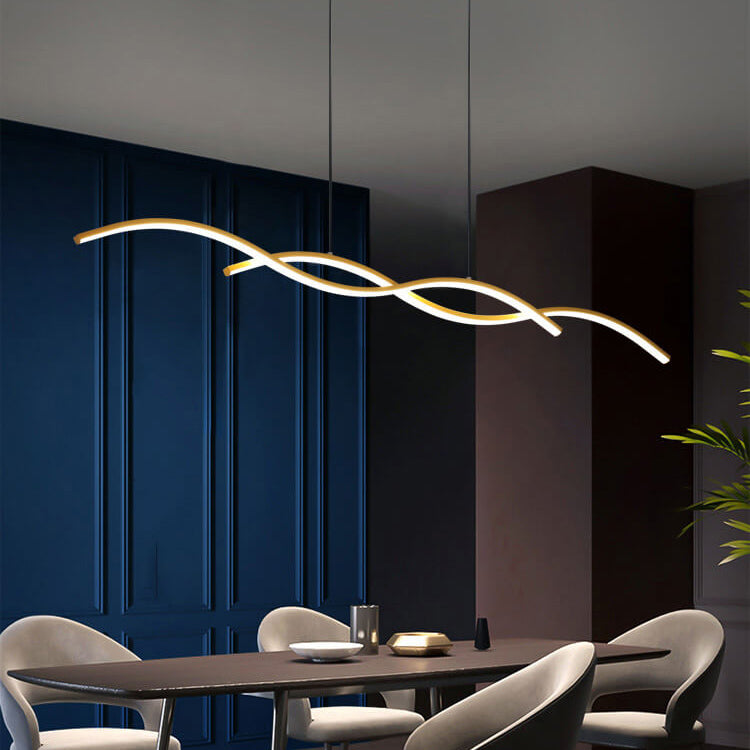 Nordic Minimalist LED Chandelier with Long Wave Design